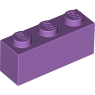 Lego kostka (kostička) 1x3, levandulová střední (6109896)
